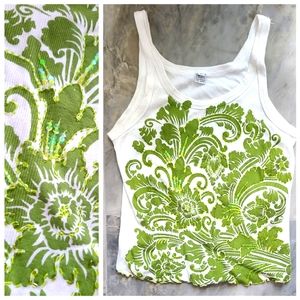 Vintage baby doll style hand beaded top.